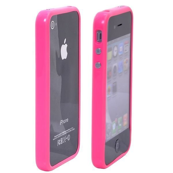 Candy Color Bumper Kuuma Pinkki Iphone 4s Suojakehys