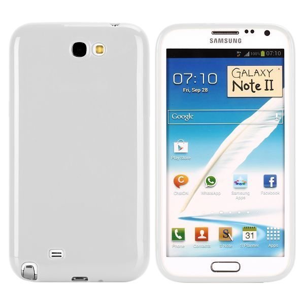 Candy Colors Valkoinen Samsung Galaxy Note 2 Silikonikuori