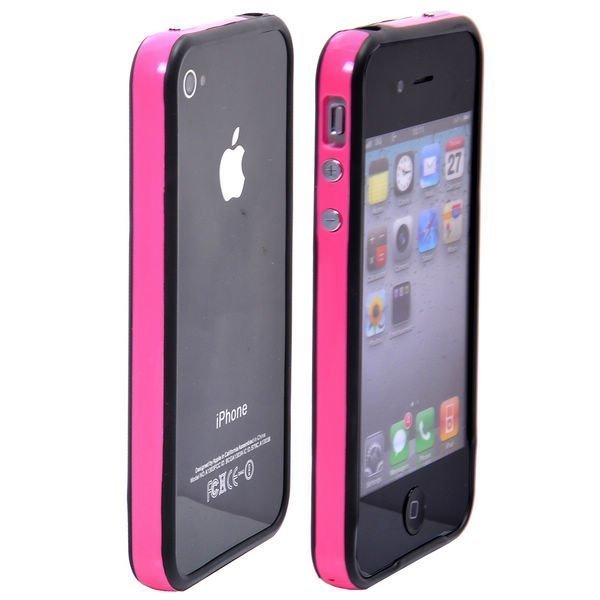 Candy Stripes Suojakehys Musta Pinkki Reunus Iphone 4s Bumper