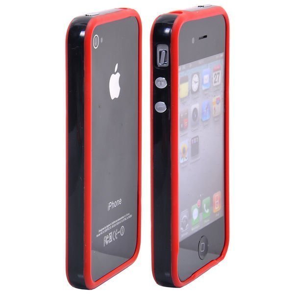 Candy Stripes Suojakehys Punainen Musta Reunus Iphone 4s Bumper