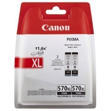 Canon PGI-570XL PGBK Mustepatruuna Kaksoispakkaus 0318C007 Musta Pigmentti