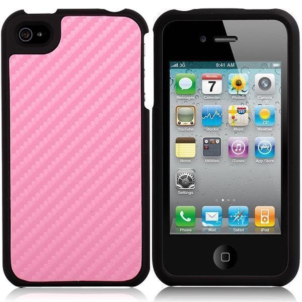 Carbonite Clickon Vaaleanpunainen Iphone 4 / Iphone 4s Suojakuori