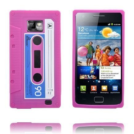 Cassette Tape Pinkki Samsung I9100 Galaxy S2 Suojakuori