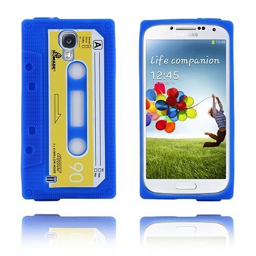 Cassette Tape Sininen Samsung Galaxy S4 Suojakuori