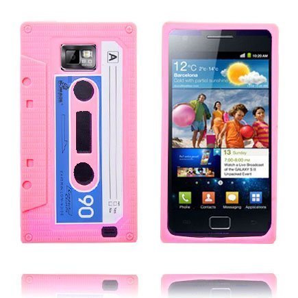 Cassette Tape Vaaleanpunainen Samsung I9100 Galaxy S2 Suojakuori