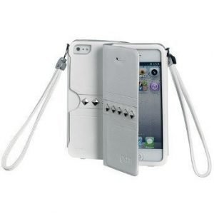 Celly Glamme Agenda Rivets Flip Cover for iPhone5 White