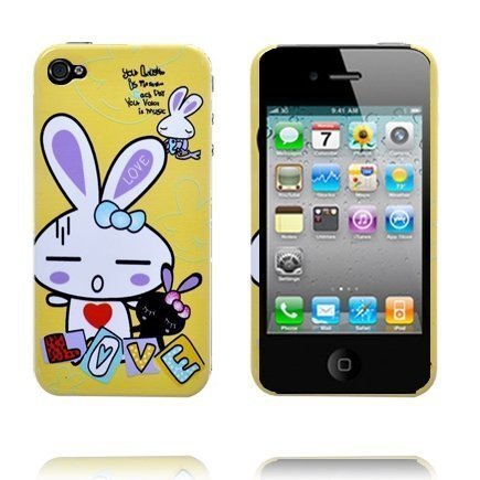 Chinese Cartoon Bunny Love Keltainen Iphone 4 Suojakuori
