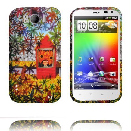 Classic Cartoon Punainen Talo Htc Sensation Xl Silikonikuori