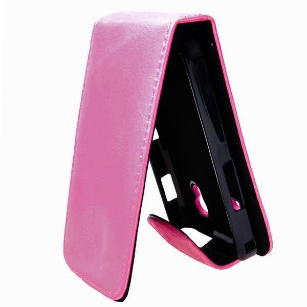 Classic Samsung Galaxy Ace Flip Case Nahkakotelo Pinkki