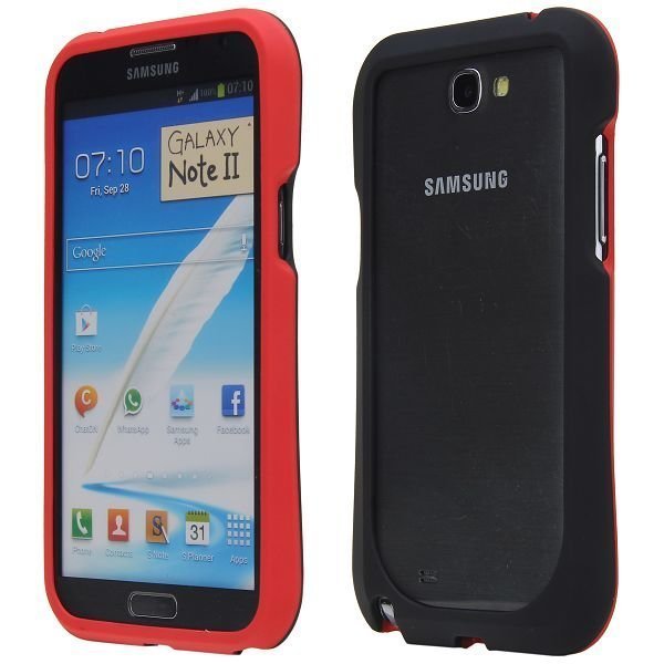 Click-On Punainen Samsung Galaxy Note 2 Hard Bumper