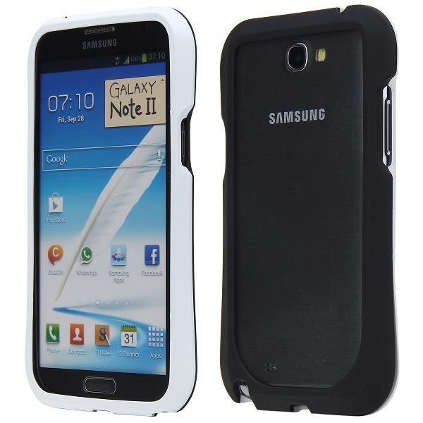 Click-On Valkoinen Samsung Galaxy Note 2 Hard Bumper