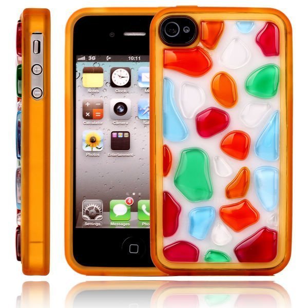 Color Stone Oranssi Iphone 4 / 4s Silikonikuori