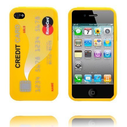 Credit Card Keltainen Iphone 4s Silikonikuori