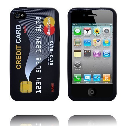 Credit Card Musta Iphone 4s Silikonikuori