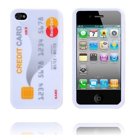 Credit Card Valkoinen Iphone 4s Silikonikuori