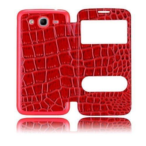 Croco Flip Punainen Samsung Galaxy Mega 5.8 Suojakotelo