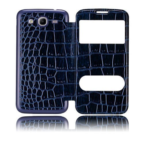 Croco Flip Sininen Samsung Galaxy Mega 5.8 Suojakotelo