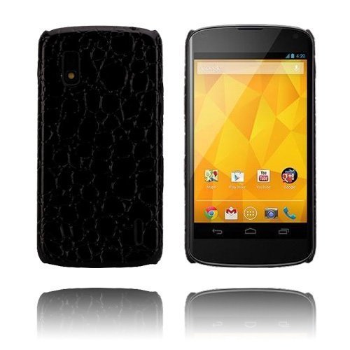 Croco Musta Lg Google Nexus 4 Suojakuori