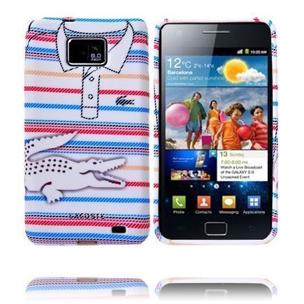 Croco Shirt Pinkki / Sininen Paita Samsung I9100 Galaxy S2 Silikonikuori