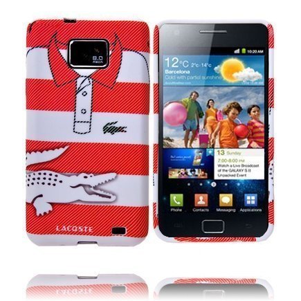 Croco Shirt Punainen / Valkoinen Samsung I9100 Galaxy S2 Silikonikuori