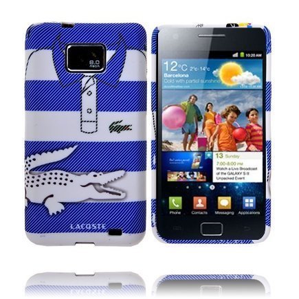 Croco Shirt Sininen / Valkoinen Samsung I9100 Galaxy S2 Silikonikuori