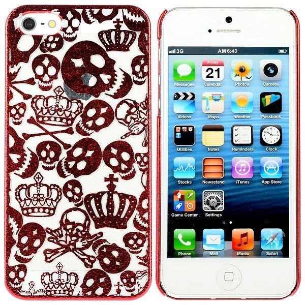 Crowns & Skulls Punainen Iphone 5 Suojakuori