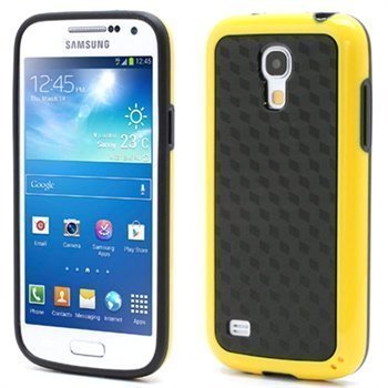 Cube Design Hybridikotelo Samsung Galaxy S4 Mini I9190 I9192 I9195 Musta / Keltainen