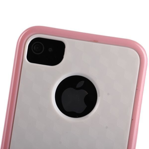 Cubus Valkoinen Tupla Materiaali Vaaleanpunainen Iphone 4 / 4s Suojakuori