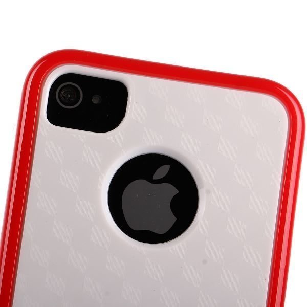 Cubus White Tupla Materiaali Punainen Iphone 4 / 4s Suojakuori