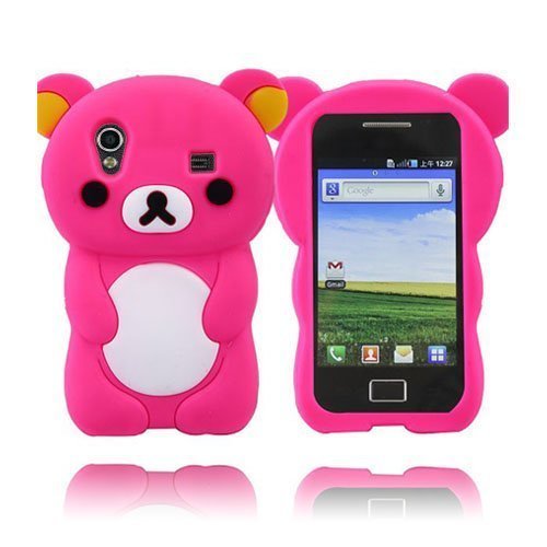 Cute Bear Kuuma Pinkki Samsung Galaxy Ace Suojakuori