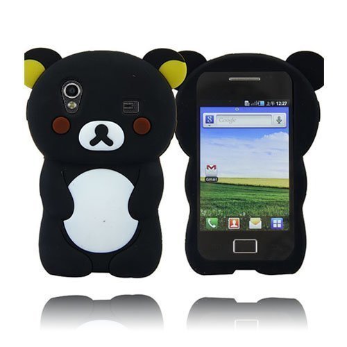Cute Bear Musta Samsung Galaxy Ace Silikonikuori