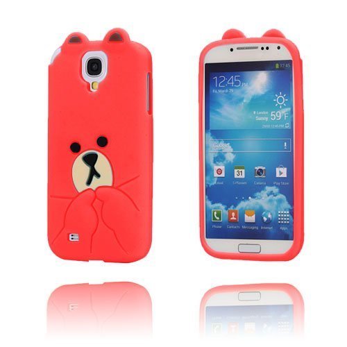 Cute Bear Punainen Samsung Galaxy S4 Suojakuori