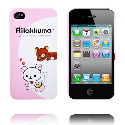 Cute Bear Vaaleanpunainen Valkoinen Iphone 4 Suojakuori