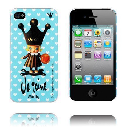 Cute Cartoon Musta Kruunu Iphone 4 / 4s Suojakuori