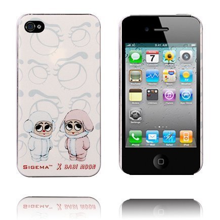 Cute Cartoon Pinkki & Valkoinen Lapsi Iphone 4 / 4s Suojakuori