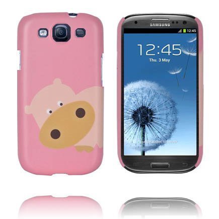 Cute Case Lehmä Pinkki Samsung Galaxy S3 Suojakuori