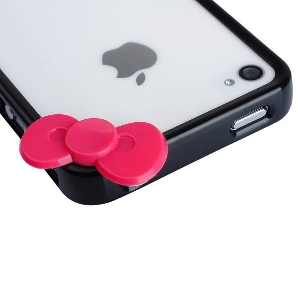 Cute Loop Musta Pinkki Iphone 4 / 4s Bumper