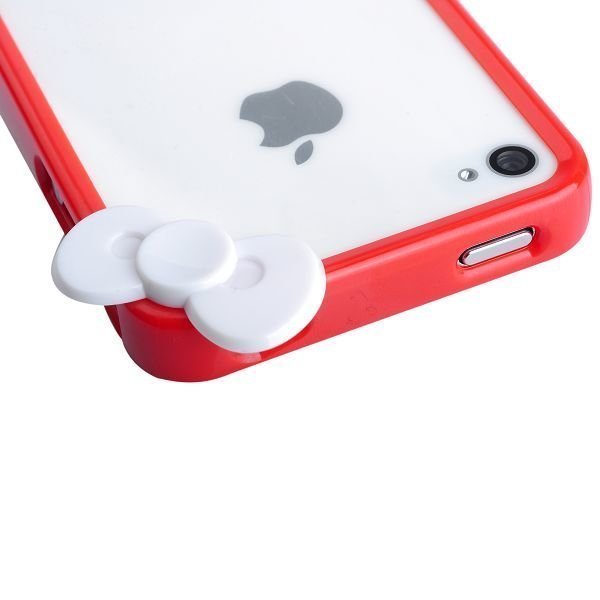 Cute Loop Punainen Valkoinen Iphone 4 / 4s Bumper