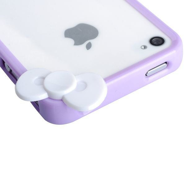 Cute Loop Violetti . Valkoinen Iphone 4 / 4s Bumper