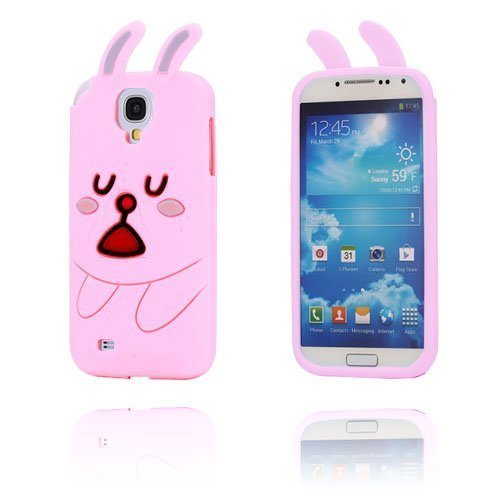 Cute Rabbit Pinkki Samsung Galaxy S4 Suojakuori