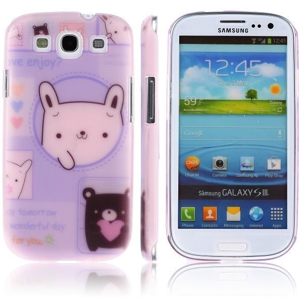 Cuties Musta & Valkoinen Karhu Samsung Galaxy S3 Suojakuori