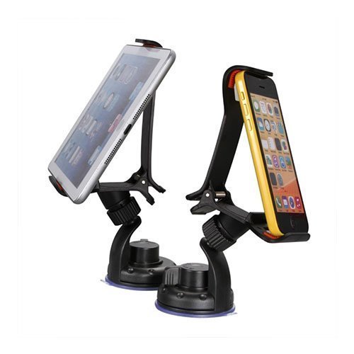 D9element 360 Rotation Clamp Car Holder For Smartphones Black