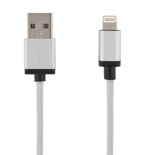 DELTACO PRIME USB-kaapeli lightning MFi 1m hopea