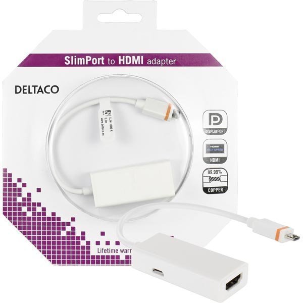 DELTACO Slimport HDMI-sovitin USB Micro B ur 0 2m valk