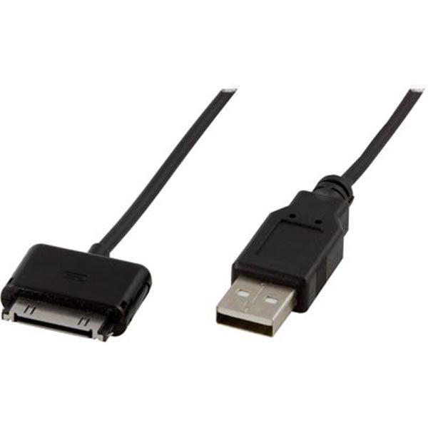 DELTACO USB-synkronointi/lataukaapeli iPhone iPod ja iPad laitteille 2 m musta