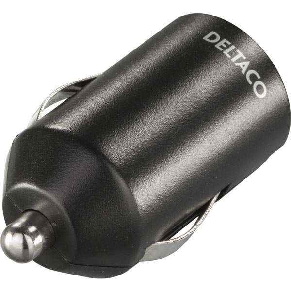 DELTACO autolaturi jossa USB-portti 12-24V 5V 1A USB musta