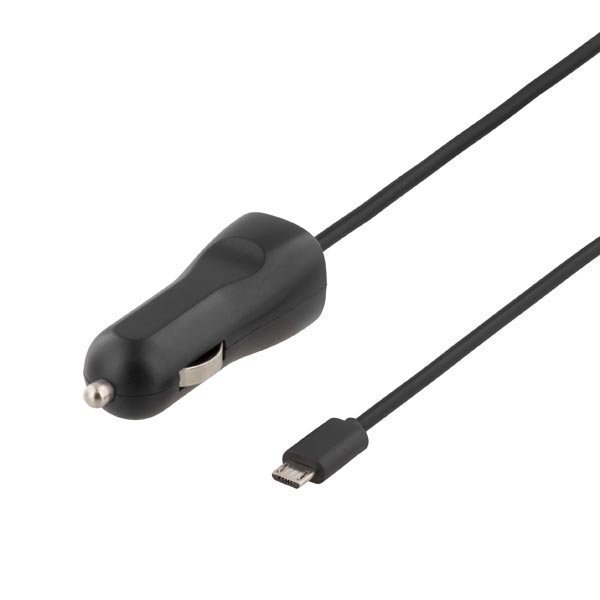 DELTACO autolaturi micro USB 12-24V 5V 2 4A musta