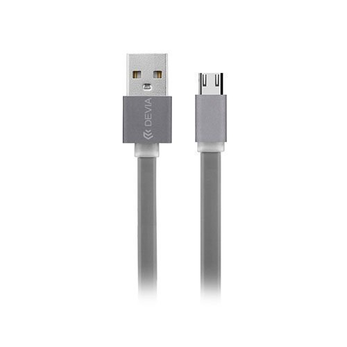 Devia 2.1a Mikro Usb Siirto Ja Latauskaapeli Harmaa