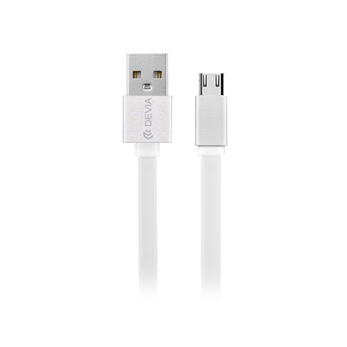 Devia 2.1a Mikro Usb Siirto Ja Latauskaapeli Valkoinen