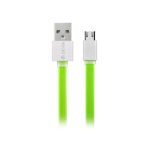 Devia 2.1a Mikro Usb Siirto Ja Latauskaapeli Vihreä